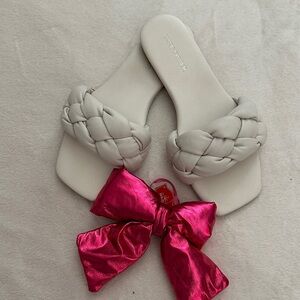 Marc Fisher Women's Cream Braided Slide Sandals